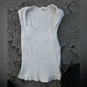 No Boundaries White Ribbed Tank Top